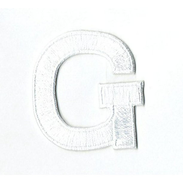 Alphabet Letter G Color White 2 Block Style Iron On