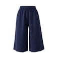 thumbnail image 4 of Noric Women's Plus Size Capri Pants Casual Wide Leg Casual Flowy Culottes Summer Lounge Beach Pants with Pockets, 4 of 7