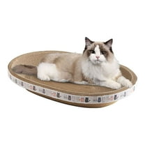 Cardboard Cat Scratcher, General Cat Scratch Pad, Cat Scratching Board, Corrugated Paper Ellipse, Cat Scratch Pads for Indoor Cats, Cat Bed, Cat Accessories,Oval Shape Cat Scratcher Cardboard Bed