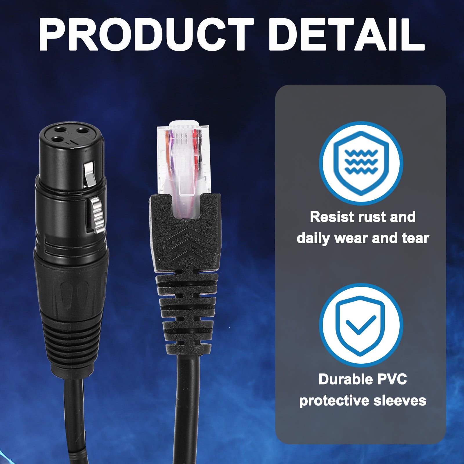 3 Pin XLR to RJ45 Male Adapter Cable, 4pcs 1.6ft XLR Microphone Cable