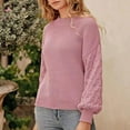 thumbnail image 6 of Jjayotai Women's 2024 Winter Pullover Sweater, Casual Long Sleeve Crew Neck Loose Chunky Knit Jumper Tops Blouse Pink S, 6 of 8