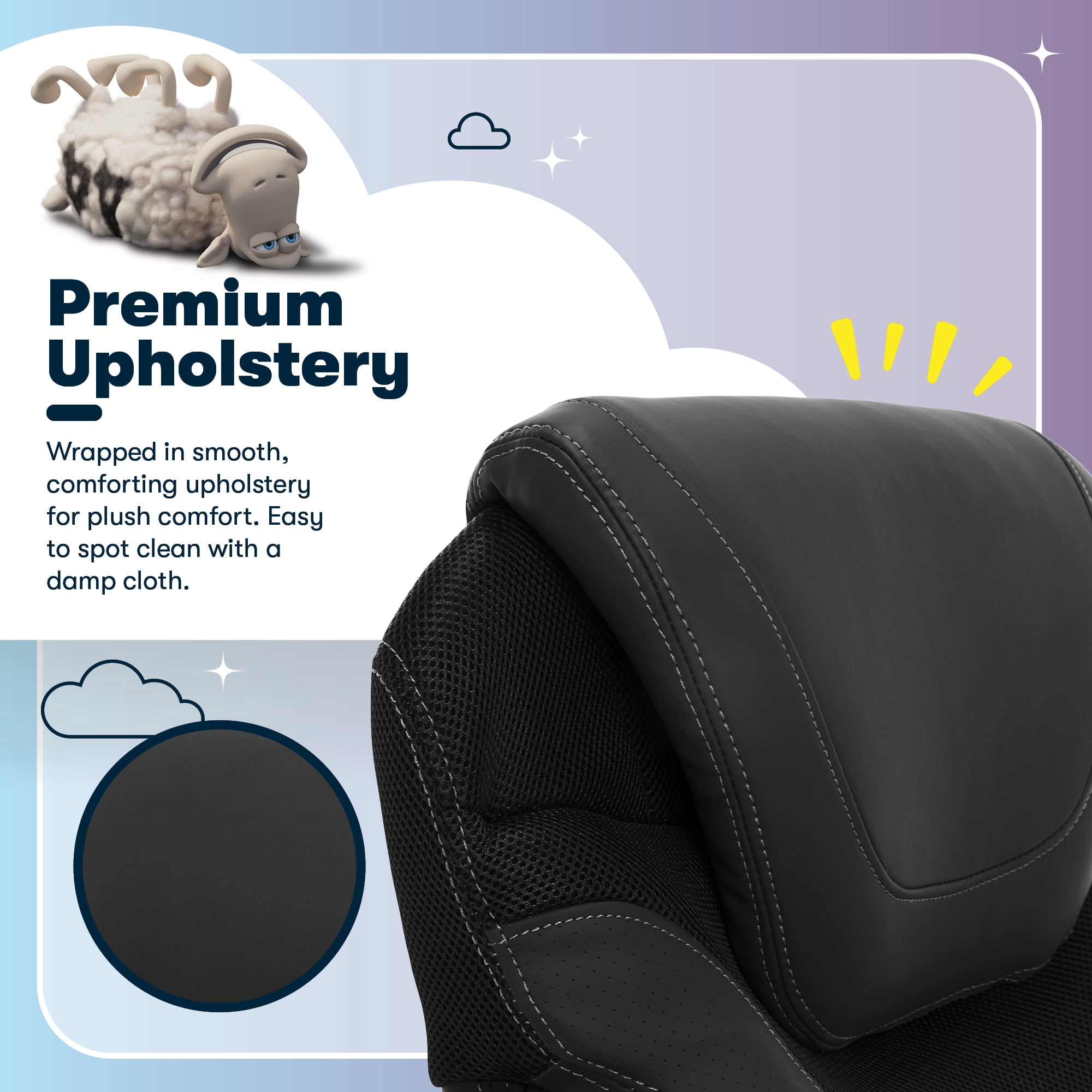 Serta Bryce Executive Office Chair - Ergonomic Computer Desk Chair with Patented AIR Lumbar Technology - Adjustable Height - Memory Foam Body Pillows - 360° Swivel Rolling Base - Bonded Leather - Bla