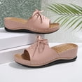 thumbnail image 5 of Cute Sandals for Women, Barefoot Sandals Women, Slip-On Wedge Sandals With Arch Support - Lightweight Comfortable Open Toe Slippers Soft Insole & Anti-Slip Sole Boho Slingback Sandals, Pink 8.5, 5 of 7