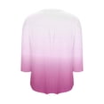 thumbnail image 3 of Business Casual Blouses Womens 3/4 Sleeve Gradient Loose Tops Fashion Work Dressy Flowy Shirts Pullover, Purple S, 3 of 5