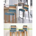 thumbnail image 5 of Farmhouse Navy Blue Brown Bar Stool Covers Set of 2, Vintage Wooden Striped Stretch Washable Bar Chair Covers with Backs, Removable Pub Counter Height Chair Cover for Kitchen Dining Room Cafe, 5 of 7