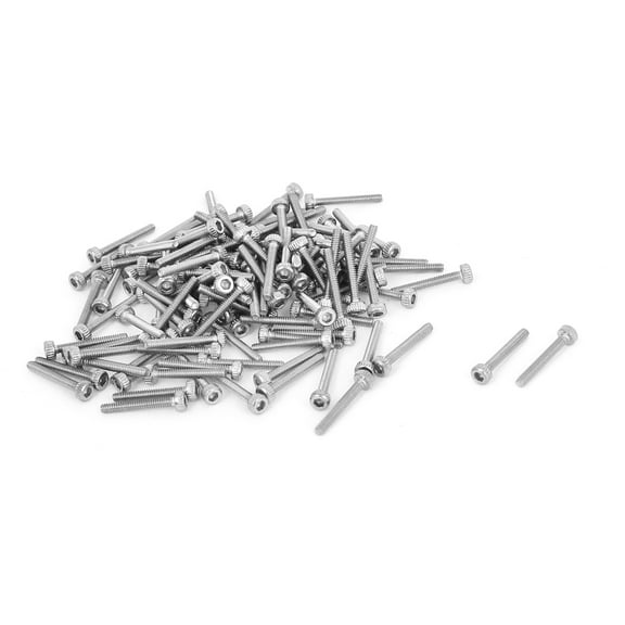 Unique Bargains M1.4x10mm Stainless Steel Hex Socket Head Knurled Cap Screws Bolts 100Pcs