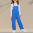 thumbnail image 6 of KAUOD Girls Overalls Straight Leg Preppy Trendy Loose Harem Dungarees Pants School 𝗨niforms Spring Casual Cute Jumpsuit, 6 of 7
