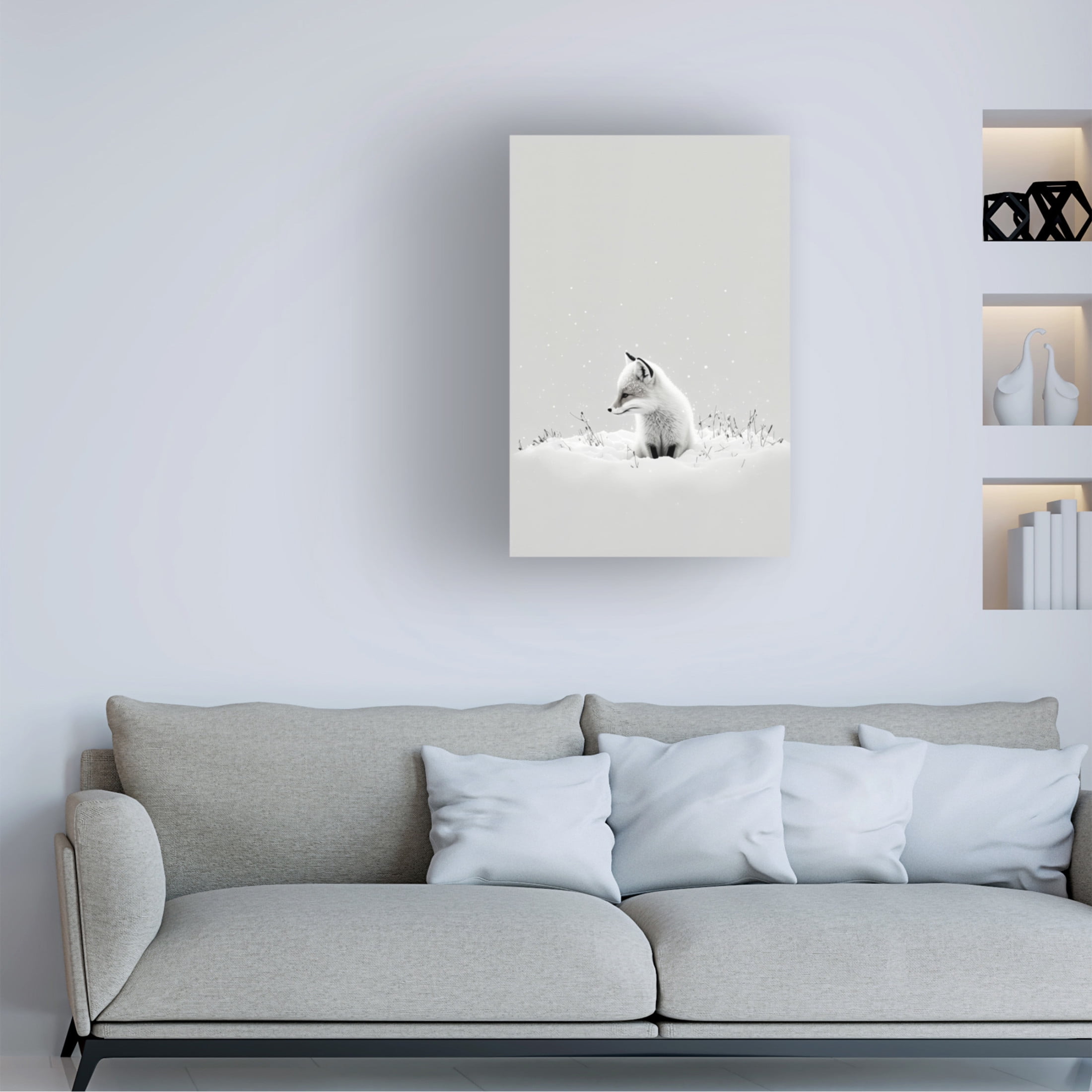 Canvas Wall Art - Treechild 'Snow Fox' Wall Art for Living Room, Bedroom, or Office D?cor by Trademark Fine Art - 12 x 19 Inches