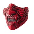 thumbnail image 1 of Máscara de samurái roja de Hannya Demon de látex para cosplay de Halloween, 1 of 5