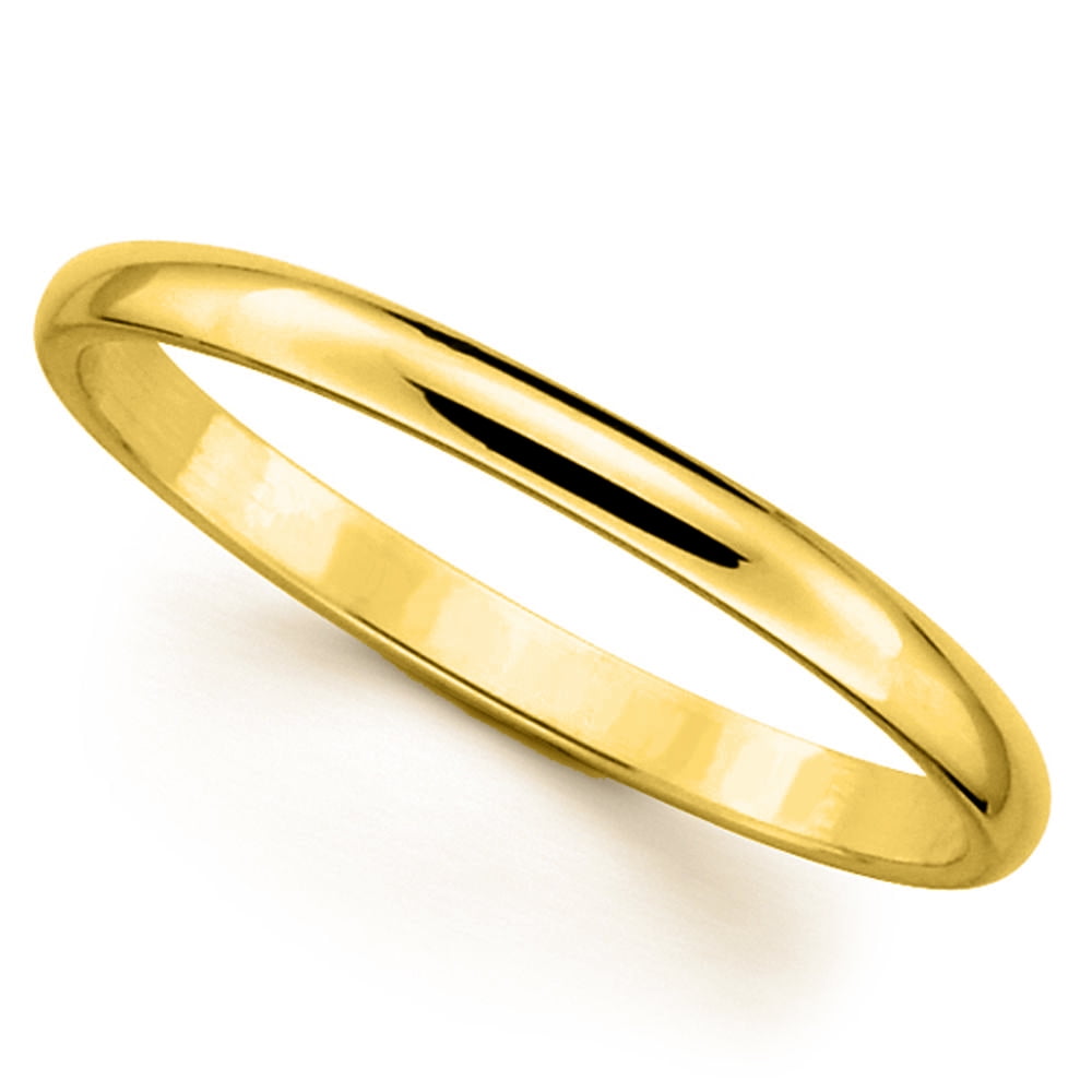 14k Yellow Gold 2-mm Unisex Standard-Fit Polished Wedding Band