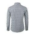 thumbnail image 3 of INSPIRE CHIC Men's Shirt Polka Dots Pattern Point Collar Long Sleeve Button Down Shirt 50 White, 3 of 7