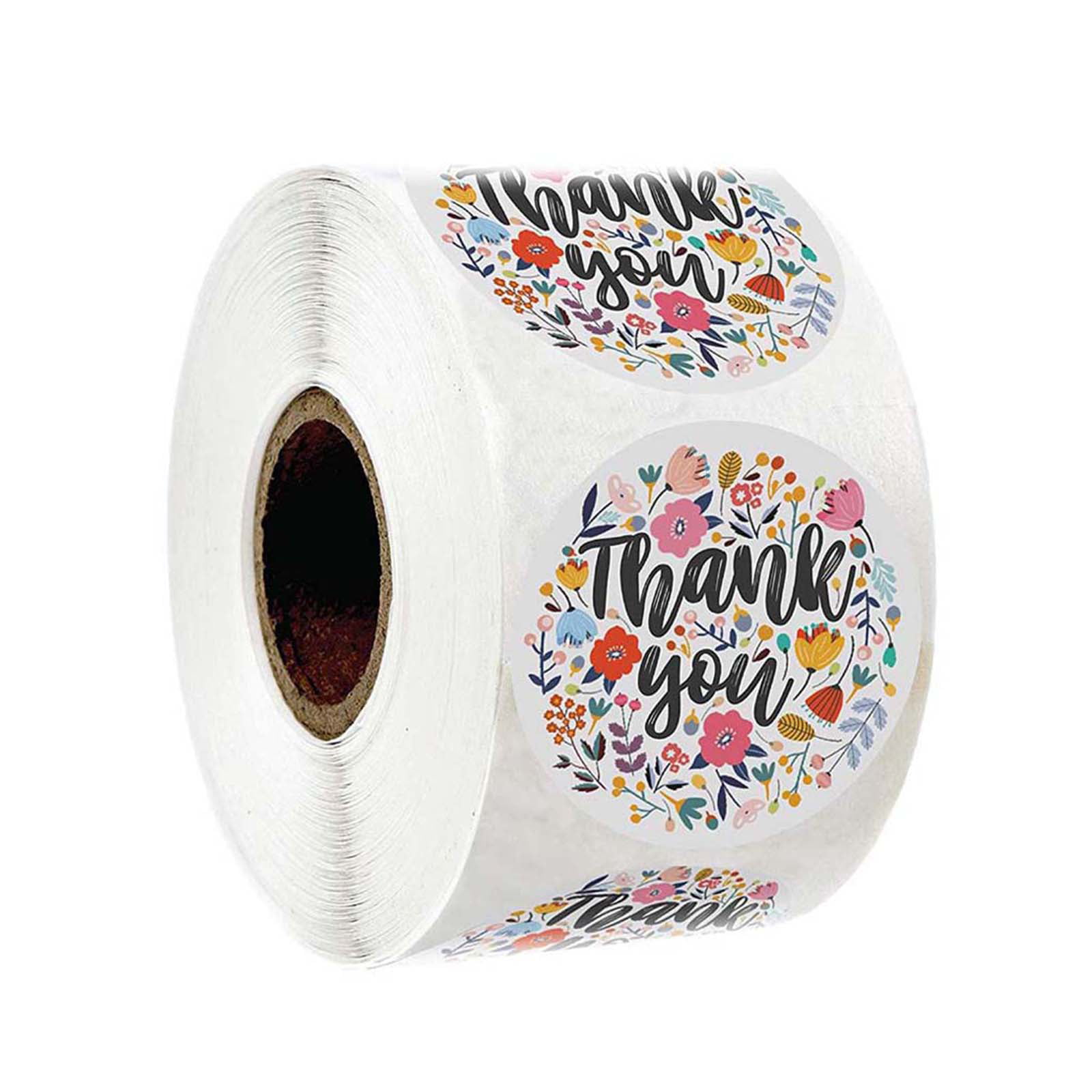 C 500pcs/roll Thank You Stickers Seal Labels Handmade Custom Sticker Scrapbooking for Gift Decoration Stationery Sticker