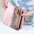 thumbnail image 4 of Woshilaocai Women PU Leather Clutch Wallet Long Zipper Cash Card Phone Holder, 4 of 6