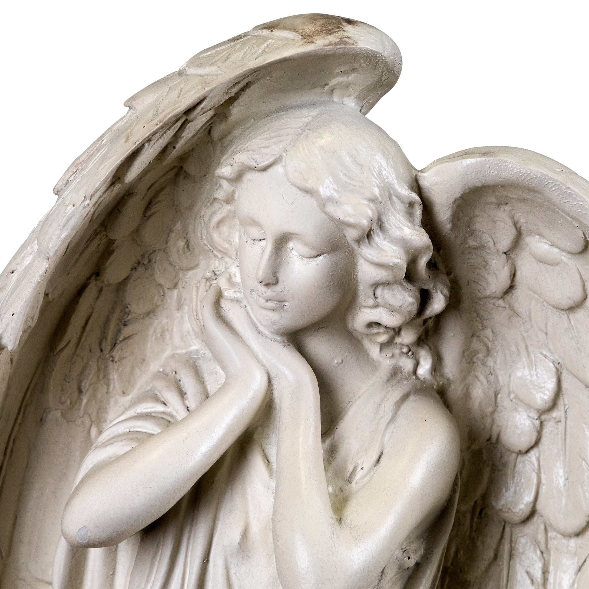 Standing Angel with Wings Outdoor Garden Statue - 16.5"