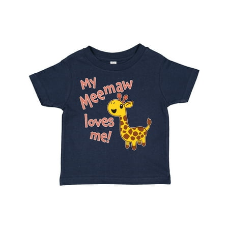 

Inktastic My Meemaw Loves Me- Cute Giraffe Gift Toddler Boy or Toddler Girl T-Shirt