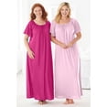thumbnail image 5 of Only Necessities Plus Size 2-Pack Long Silky Gown, 5 of 6