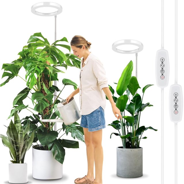 Grow Light for Indoor Plants Full Spectrum Plant Lamp with LEDs H/H/ Timer Dimmable Levels Spectrum Modes Height Adjustable Ideal for Growing Large