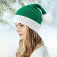 thumbnail image 2 of NMMUED Christmas Hats Christmas Beanie Holiday Hats Knit Beanie Hats for Women Warm Hat Winter Hats for Women Green One Size, 2 of 4