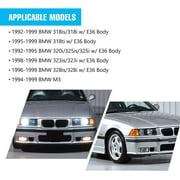 Fog Lights for BMW M3 (E36) 3 Series 1992-1999 Fog Lamps Replacement Assembly With H1 12V 55W Bulbs-1 Pair (Clear Lens)