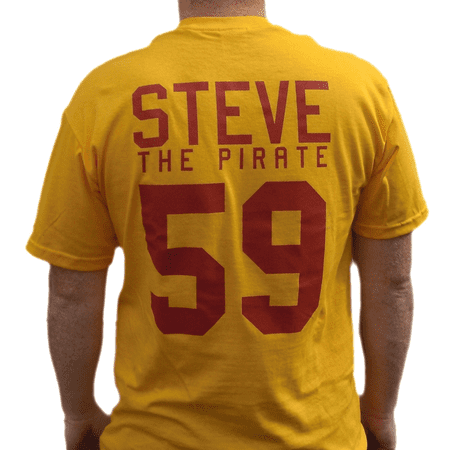 Steve The Pirate #59 Average Joe's Jersey T-Shirt Dodgeball Movie Costume Gift