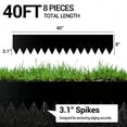 thumbnail image 2 of 40x8 Inch Flexible Galvanized Steel Garden Edging 6-Pack, Metal Landscape Border with Hammer-In Shark Spikes, Corrugated Weatherproof Lawn Edging Divider for Yard Pathway Flower Bed Farm, 2 of 6