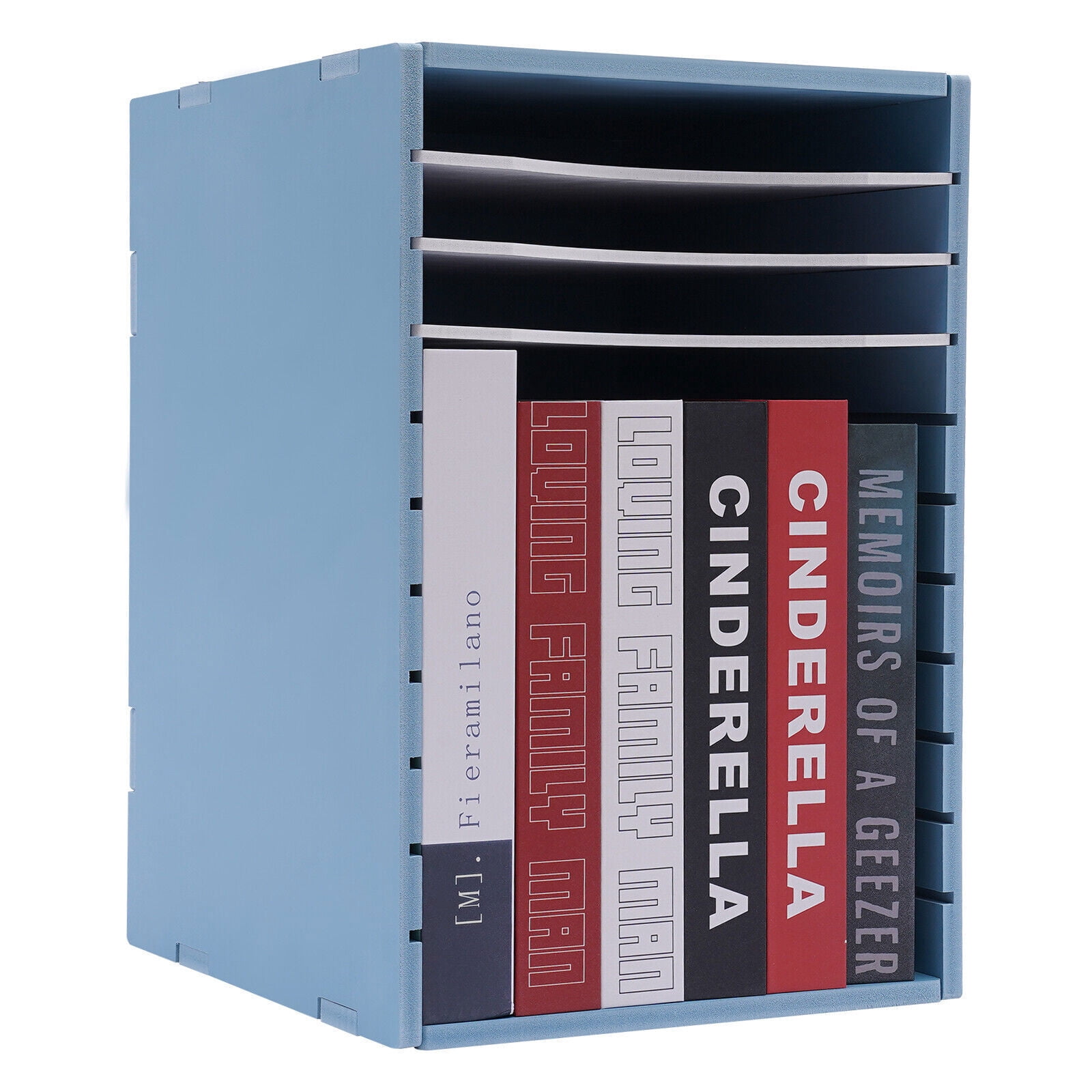 File Organizer for Desk 11-Tier Desktop Paper Storage Letter Tray File Sorter Office Blue