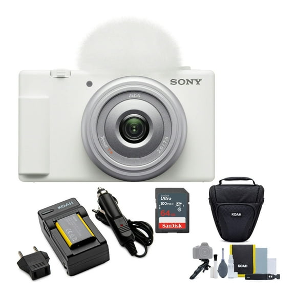 Cámara Sony ZV-1F Vlog para creadores de contenido en blanco + Accesorios