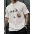 thumbnail image 1 of Camiseta de cuello redondo para hombre con estampado elegante, informal, cómoda, de manga corta y cuello redondo. Camiseta de manga corta moderna para uso diario en verano. Para adultos, hombres, muje, 1 of 6