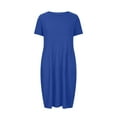 thumbnail image 4 of Gspmoly Robes d'Été pour Femmes, Robe Midi d'Été pour Femmes Décontractée Ample à Col Rond à Manches Courtes T-Shirt Robe Soleil avec Poches Robes de Cocktail pour Femmes Économies, 4 of 6