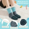 thumbnail image 4 of Loritta Women's Fuzzy Slipper Socks Winter Cozy Warm Thick Socks with Non-Slip Grippers, 2 Pairs, 4 of 6