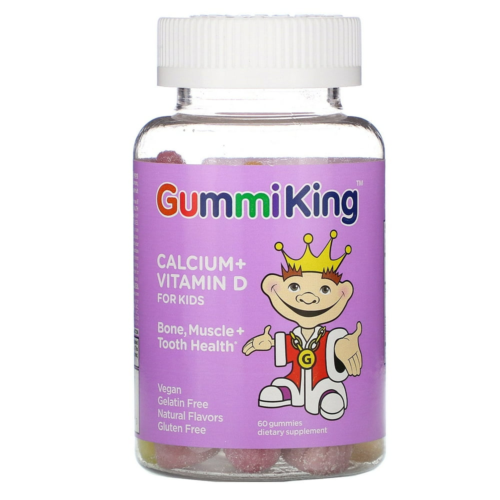 GummiKing Calcium + Vitamin D for Kids, 60 Gummies