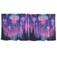 thumbnail image 7 of Yayeee Kitchen Curtains Tier Set of 2 Light Filtering 57"x24" Over Sink Window Panels, Neon Jellyfish, 7 of 7