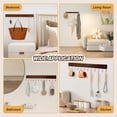 thumbnail image 3 of Key Hooks, Key Hooks for Wall Mounted with 12 Hooks, for Entryway, Bathroom, Hallway and Kitchen（Brown Color）, 3 of 3