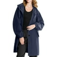 thumbnail image 4 of Niaviben Women's Long Trench Coat Plus Size Windbreakers for Women Windproof Jacket Women Trench Coat Women Lightweight Jacket Womens Windbreaker Long Trench Coat for Women Navy L, 4 of 4