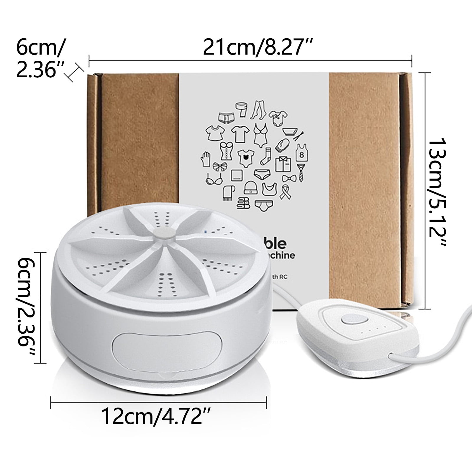 jsaierl Portable Washer USB Mini Washing Machine HighPower Turbine