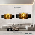 thumbnail image 4 of Elephant Stock Large Buddha Face Wall Art - Horizontal Multi Panel Canvas - 5 Pieceliving Room Wall Decor - Photography Religion And Spirituality Multi Panel - Black And Gray Decor - 80" x 36", 4 of 8