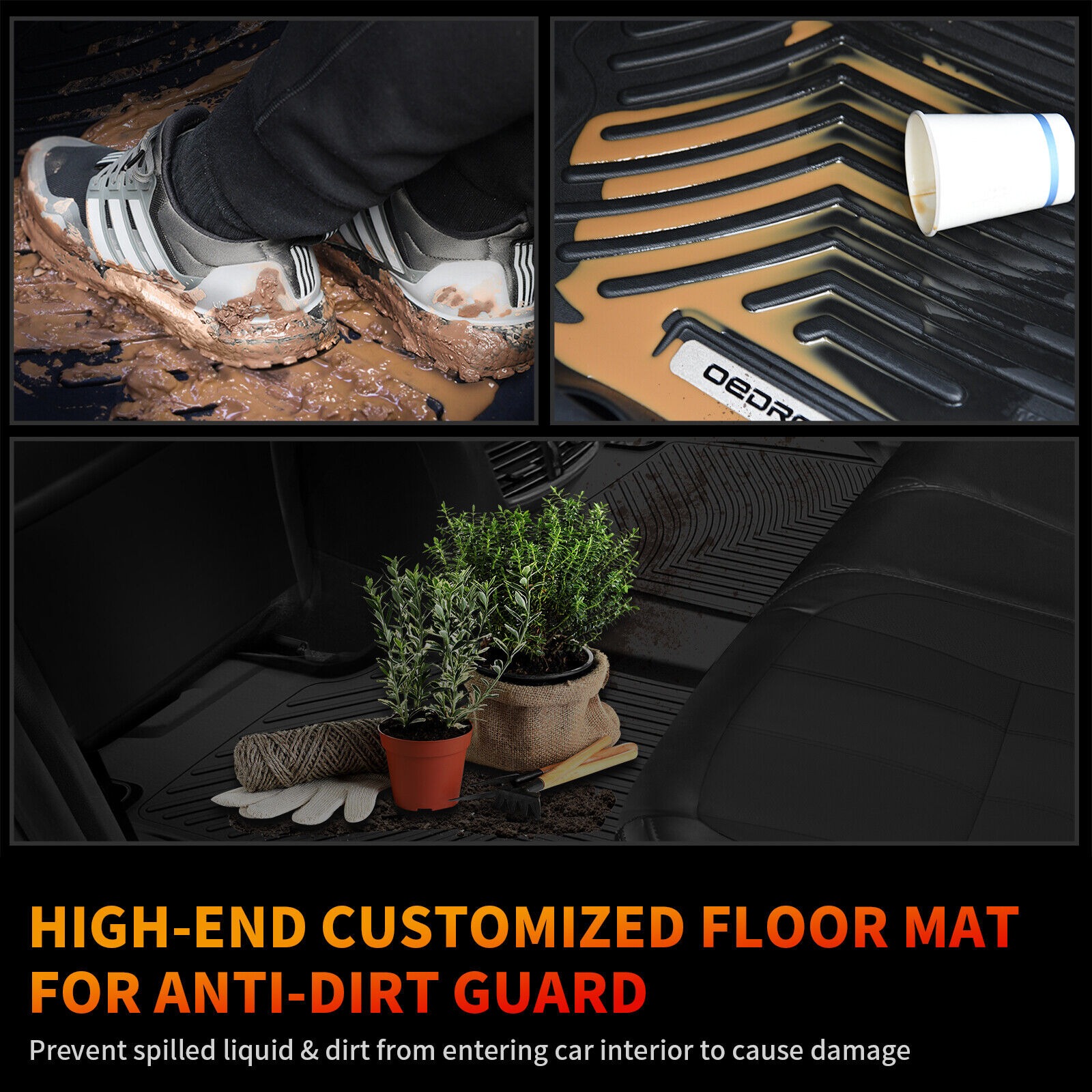RVNI Floor Mats compatible with 2019-2023 2024 Chevy Silverado 1500 2019-2023 GMC Sierra 1500 all weather