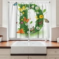 thumbnail image 2 of Ambesonne Letter D Kitchen Curtains, Exotic Abloom Wings, 55"x39", Green Multicolor, 2 of 3