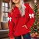 thumbnail image 5 of Camiseta de manga larga con lazo para niños, cuello redondo liso, parte superior lisa, adecuada para niños y niñas, sudadera con capucha para niñas, parte superior de poliéster, 5 of 6