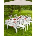 thumbnail image 4 of Fsddascl Red Birds Rustic Outdoor Tablecloth - 60x84 Inch Rectangle Dining Table Cover, Vintage Country Forest Tree Bird Waterproof Outdoor Table Cloth with Umbrella Hole & Zipper for Picnic/Patio, 4 of 7