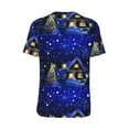 thumbnail image 2 of Daiia Christmas Night Mens Baseball Jersey Button Down Shirts Short Sleeve Sports Uniforms-Medium, 2 of 9
