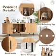 thumbnail image 3 of Magic Union Large Cat Litter Box Enclosure, 63" Cats Litter Box Furniture w/Double Rooms, Hidden Litter Box for 2 Cats, Indoor Cats House w/Cat Scratch Pad & Cat Ball for Living Room, 3 of 8