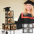 thumbnail image 1 of Caja decorativa de globos para fiesta de graduación | Cajas de exhibición de PVC cuadradas negras | Paquete de 4 pegatinas | Fácil montaje | Centro de mesa de 11,81 pulgadas | Decoración de fiesta, 1 of 6