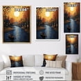 thumbnail image 4 of Designart "Golden Hour Glow Yellow Canal Serenity I" Landscape & Nature Floater Framed Canvas Print, 4 of 7
