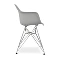 thumbnail image 4 of Maklaine 18 inches Plastic and Chrome Steel Armchairs in Gray (Set of 4), 4 of 5