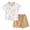 A-Coffee, variant on NIEWTR 2T 3T 4T Kids Pajamas Set for Girl Boy Short Sleeve Round Neck Tee Stretchy Shorts Breathable Pajamas Gift Set Summer Loungewear(A-Coffee,3-4 Years)