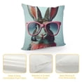 thumbnail image 4 of Orinice  Funny Throw Pillow Cushion Cover, Little Rabbit in Sunglasses Beauty Bunny Fluffy Creature Pet Portrait Fashion Image, Decorative Square Accent Pillow Case,  White, 4 of 5