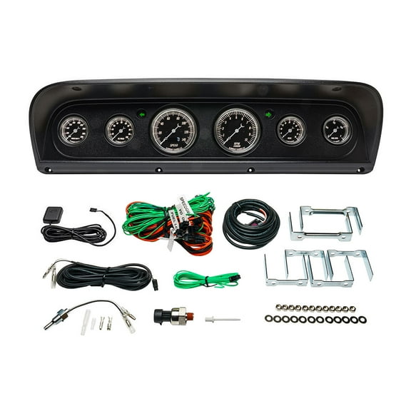 GlowShift | 1967-1972 5th Generation Ford F100 Dash Panel with Black Classic Series 6 Gauge Set