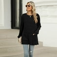 thumbnail image 3 of SWSMCLT Women's Soft Top Long Sleeve Sweater Warm Holiday Knit Winter Fall Fashion Tunic Top Spandex Crewneck Black XX-Large, 3 of 5