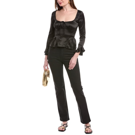 STAUD womens x Wrangler The Everyday Black Jean, 32, Black